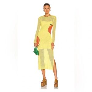 STAUD Crochet TULIPANO DRESS in Yellow - size XS